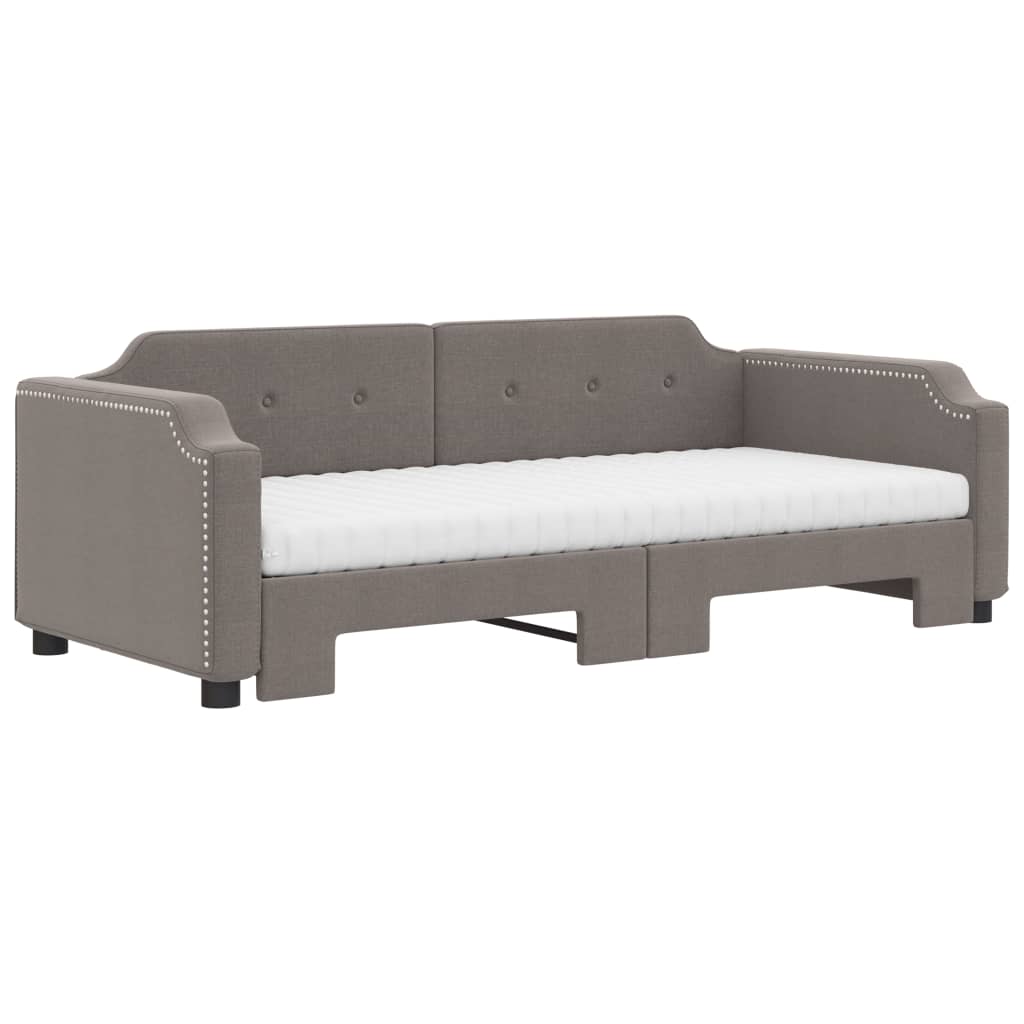 Sofá cama nido con colchón tela gris taupe 90x200 cm