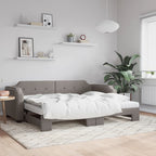 Sofá cama nido con colchón tela gris taupe 90x200 cm