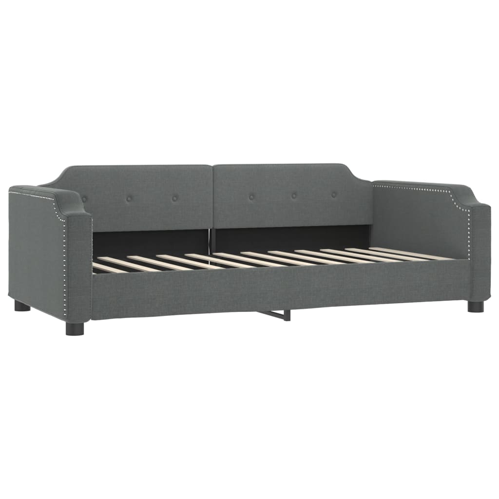 Sofá cama nido con colchón tela gris oscuro 100x200 cm