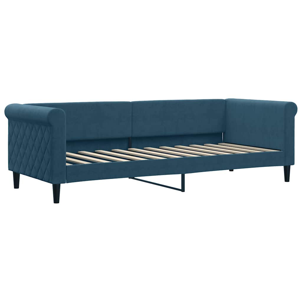 Sofá cama con colchón terciopelo azul 80x200 cm