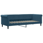 Sofá cama con colchón terciopelo azul 80x200 cm