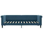 Sofá cama con colchón terciopelo azul 80x200 cm