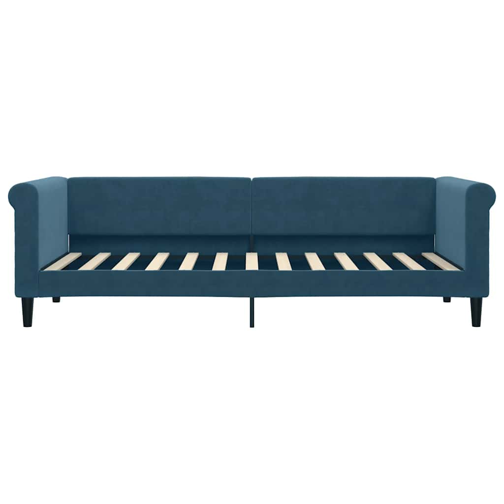 Sofá cama con colchón terciopelo azul 80x200 cm