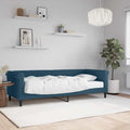 Sofá cama con colchón terciopelo azul 80x200 cm
