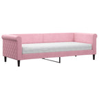 Sofá cama con colchón terciopelo rosa 80x200 cm