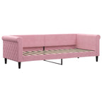 Sofá cama con colchón terciopelo rosa 80x200 cm