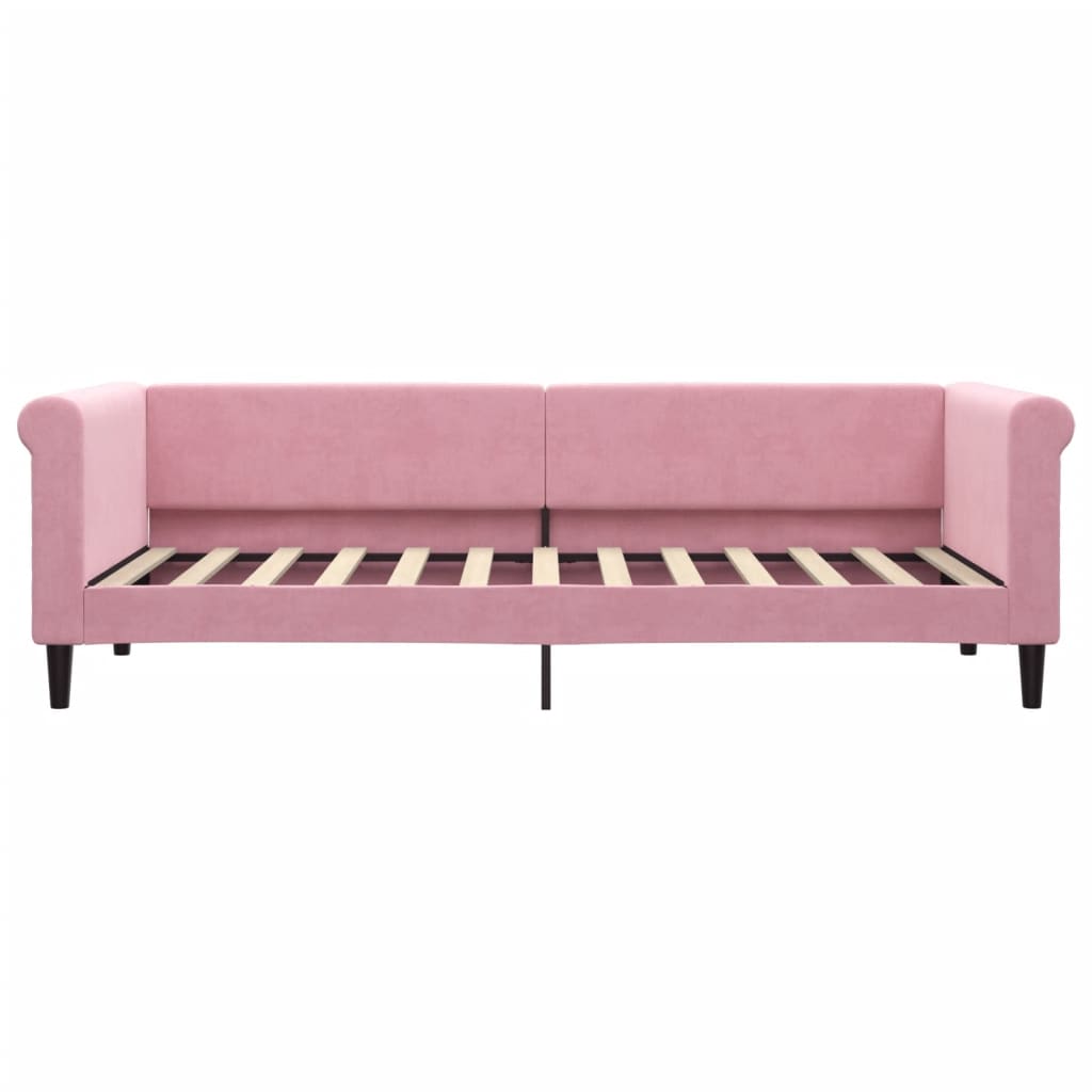 Sofá cama con colchón terciopelo rosa 80x200 cm