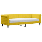 Sofá cama con colchón terciopelo amarillo 80x200 cm