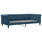 Sofá cama con colchón terciopelo azul 90x200 cm