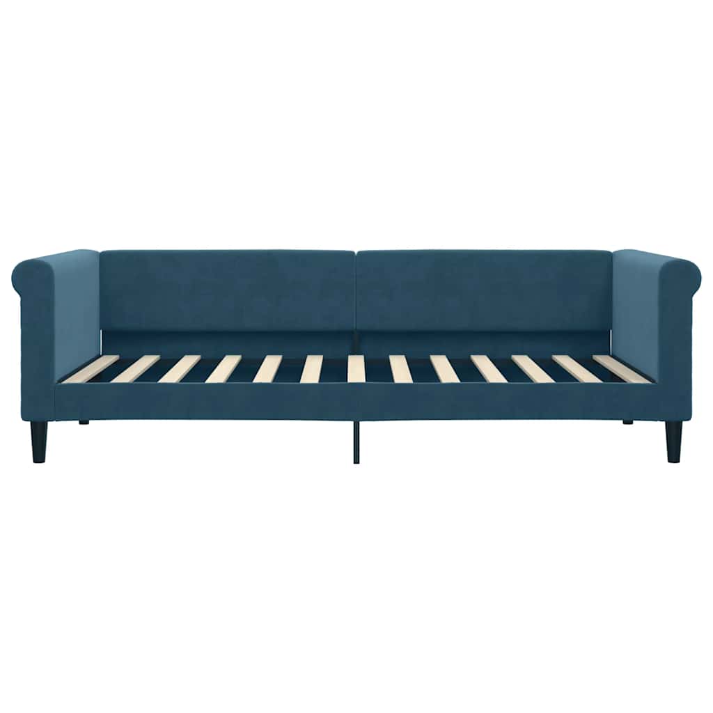Sofá cama con colchón terciopelo azul 90x200 cm