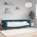 Sofá cama con colchón terciopelo azul 90x200 cm
