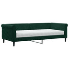 Sofá cama con colchón terciopelo verde oscuro 90x200 cm