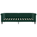 Sofá cama con colchón terciopelo verde oscuro 90x200 cm