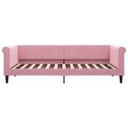 Sofá cama con colchón terciopelo rosa 90x200 cm