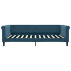 Sofá cama con colchón terciopelo azul 100x200 cm