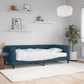Sofá cama con colchón terciopelo azul 100x200 cm