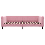 Sofá cama con colchón terciopelo rosa 100x200 cm