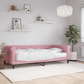 Sofá cama con colchón terciopelo rosa 100x200 cm