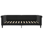Sofá cama con colchón terciopelo negro 100x200 cm