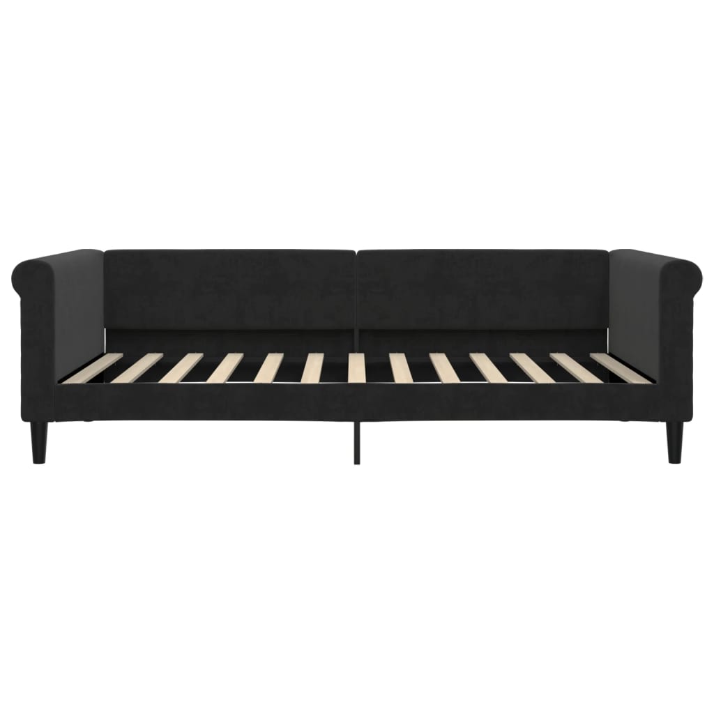 Sofá cama con colchón terciopelo negro 100x200 cm