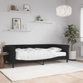 Sofá cama con colchón terciopelo negro 100x200 cm