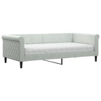 Sofá cama con colchón terciopelo gris claro 90x190 cm