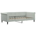 Sofá cama con colchón terciopelo gris claro 90x190 cm