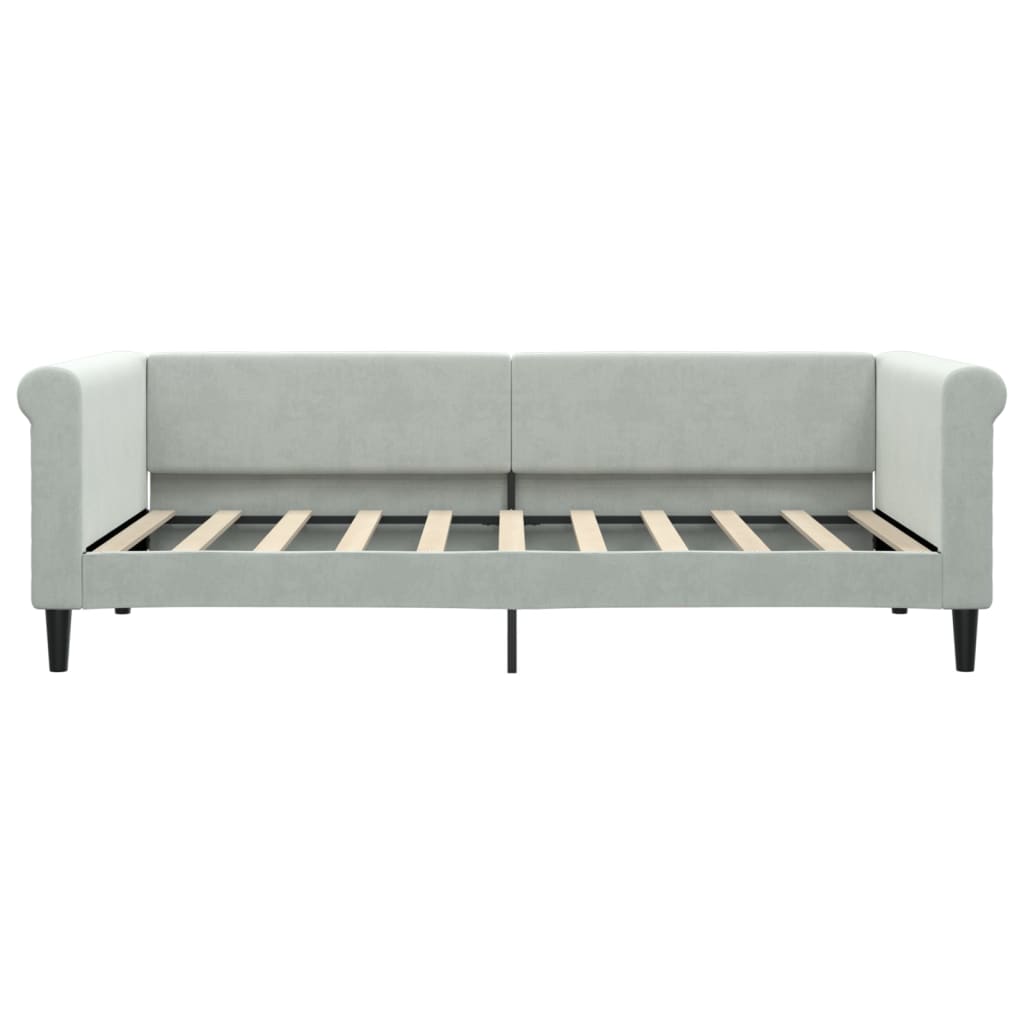 Sofá cama con colchón terciopelo gris claro 90x190 cm