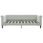 Sofá cama con colchón terciopelo gris claro 90x190 cm