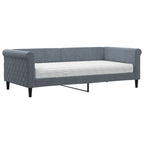 Sofá cama con colchón terciopelo gris oscuro 90x190 cm
