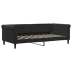 Sofá cama con colchón terciopelo negro 90x190 cm