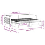 Sofá cama nido con colchón terciopelo negro 80x200 cm