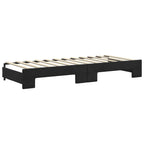 Sofá cama nido con colchón terciopelo negro 80x200 cm