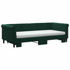 Sofá cama nido con colchón terciopelo verde oscuro 90x200 cm