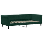 Sofá cama nido con colchón terciopelo verde oscuro 90x200 cm