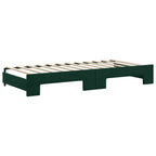 Sofá cama nido con colchón terciopelo verde oscuro 90x200 cm