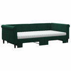 Sofá cama nido con colchón terciopelo verde oscuro 100x200 cm