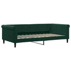 Sofá cama nido con colchón terciopelo verde oscuro 100x200 cm