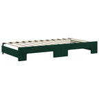 Sofá cama nido con colchón terciopelo verde oscuro 100x200 cm