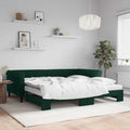 Sofá cama nido con colchón terciopelo verde oscuro 100x200 cm