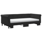 Sofá cama nido con colchón terciopelo negro 100x200 cm