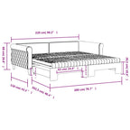 Sofá cama nido con colchón terciopelo negro 100x200 cm