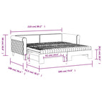Sofá cama nido con colchón terciopelo gris claro 90x190 cm