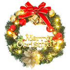 Corona de Navidad con 15 luces LED verde 30 cm