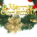 Corona de Navidad con 15 luces LED verde 30 cm