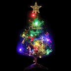 Mini árbol de Navidad artificial con 20 luces LED verde 45 cm