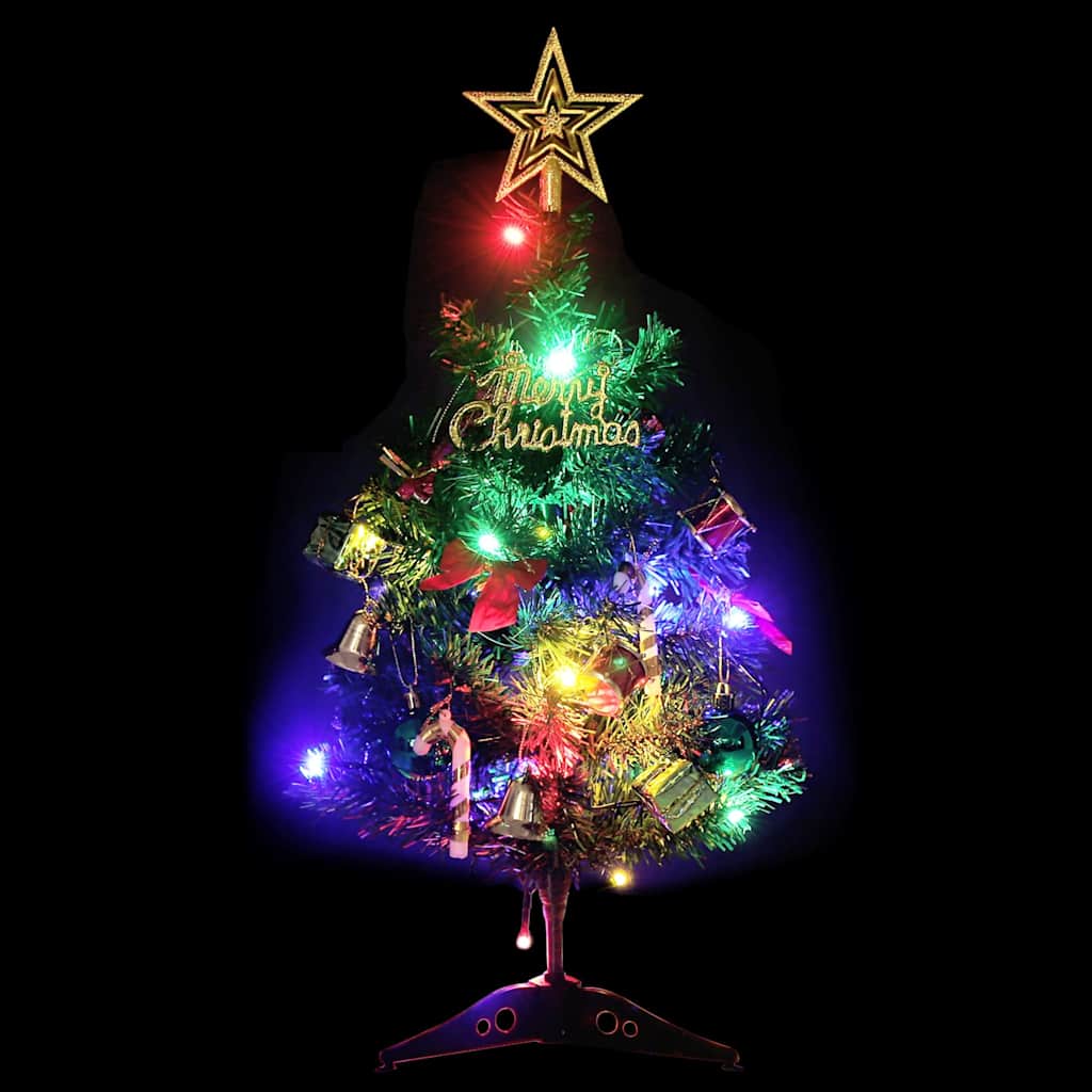 Mini árbol de Navidad artificial con 20 luces LED verde 45 cm