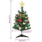 Mini árbol de Navidad artificial con 20 luces LED verde 45 cm