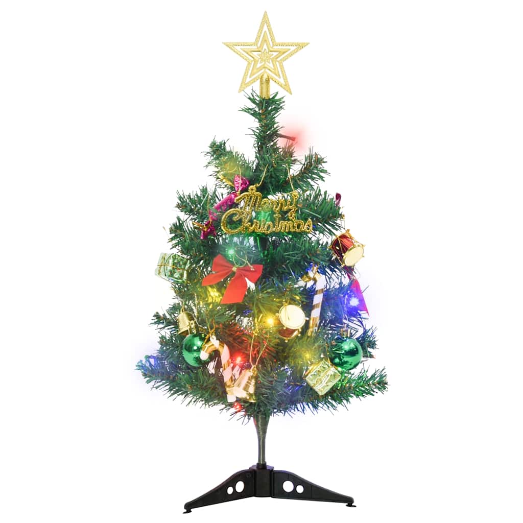 Mini árbol de Navidad artificial con 20 luces LED verde 45 cm