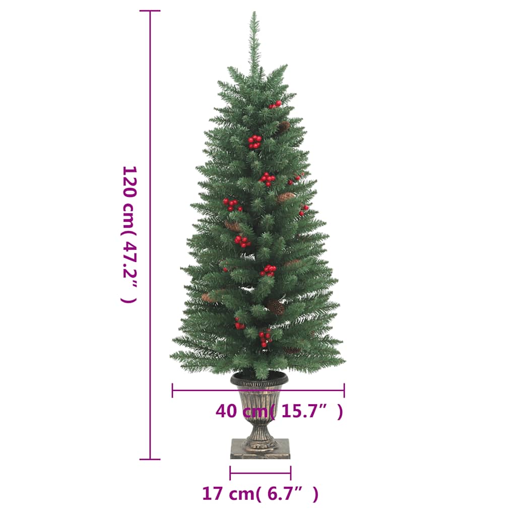 Árboles de Navidad artificiales 2 uds 100 LED verde 120 cm